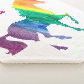 Couverture Sherpa Filles de silhouette de licorne d'aquarelle (3/4)