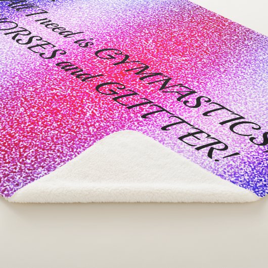 Couverture Sherpa Filles Gymnastique, Chevaux, Parties scintillant S (3/4)