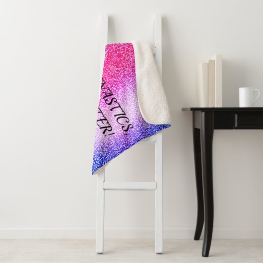 Couverture Sherpa Filles Gymnastique, Chevaux, Parties scintillant S (En situation)