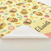 Couverture Sherpa Filles mignonne Bumble Bee Printemps Floral Patter (3/4)