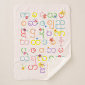 Couverture Sherpa Filles mignonnes birmanes roses Script Alphabet Fl (Devant)