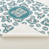 Couverture Sherpa filles personnalisées turquoise gris blanc volleyb (3/4)