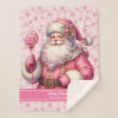 Couverture Sherpa Filles Pink Santa Claus Blanket Pinkmas Personnali (Devant)