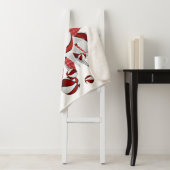 Couverture Sherpa filles rouge blanc basketballs étoiles personnalis (En situation)