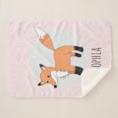 Couverture Sherpa Filles Tendance Forêt Forêt Forêt Fox et nom Enfan (Devant (Horizontal))