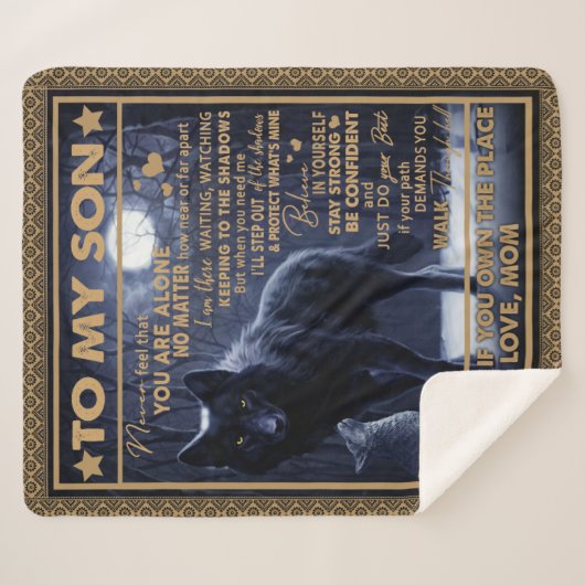 Couverture Sherpa Fils d'amour| Lettre à mon fils Ne vous sentez jam (Devant (Horizontal))