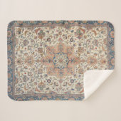 Couverture Sherpa Fin Persia Tabriz Bleu rouille Orange  (Devant (Horizontal))