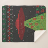 Couverture Sherpa Flacon rouge et vert UFO Tractor Beat laide Noël (Devant (Horizontal))