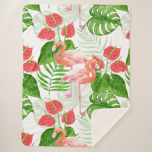 Couverture Sherpa Flamant rose (Devant)