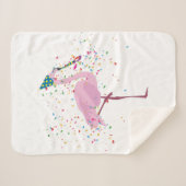 Couverture Sherpa Flamant rose - Animaux ayant une fête (Devant (Horizontal))