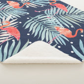 Couverture Sherpa Flamant rose Aquarelle : Pink Tropical Elegance. (3/4)