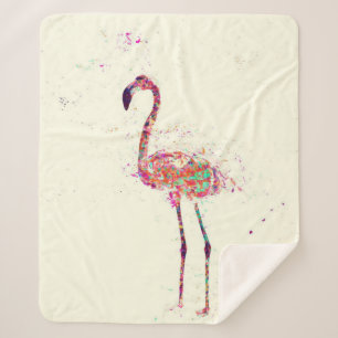 Couverture Sherpa Flamant rose coloré Imprimer Art Cadeau Lover