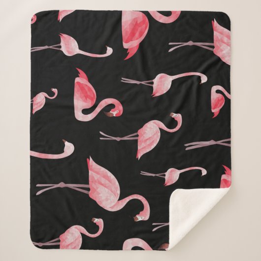 Couverture Sherpa Flamant rose : Conception Vintage sans couture (Devant)