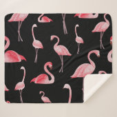 Couverture Sherpa Flamant rose : Conception Vintage sans couture (Devant (Horizontal))