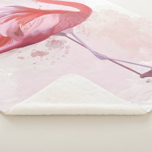 Couverture Sherpa Flamant rose de bouffée (3/4)