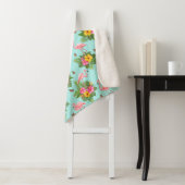 Couverture Sherpa Flamant rose et papillons 2 (En situation)