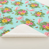 Couverture Sherpa Flamant rose et papillons 2 (3/4)