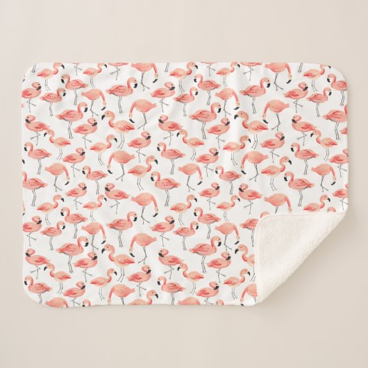Couverture Sherpa Flamant rose Party Baby (Devant (Horizontal))