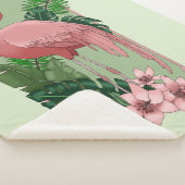 Couverture Sherpa Flamant rose rose Vert Feuilles Lily (3/4)