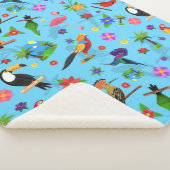 Couverture Sherpa Flamant rose Toucan Et Arara Motif Oiseaux Sans Me (3/4)