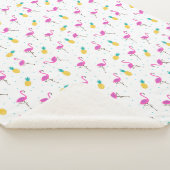 Couverture Sherpa Flamants roses au néon (3/4)