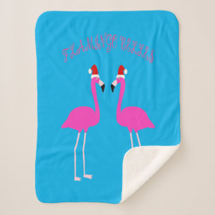 Couverture Sherpa Flamants roses lesbiennes de Noël Flamant rose Bel