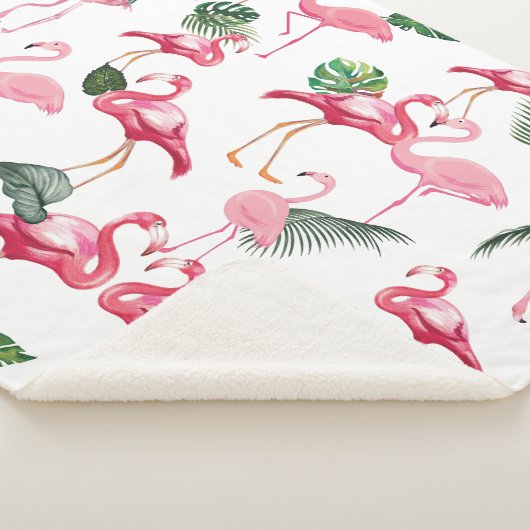Couverture Sherpa Flamants roses Love Motif (3/4)