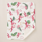Couverture Sherpa Flamants roses Love Motif (Devant)