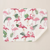 Couverture Sherpa Flamants roses Love Motif (Devant (Horizontal))