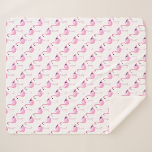 Couverture Sherpa Flamants roses roses (Devant (Horizontal))