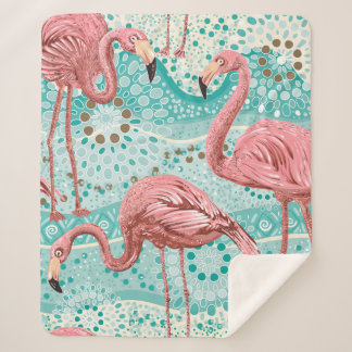 Couverture Sherpa Flamants roses sans soudure motif