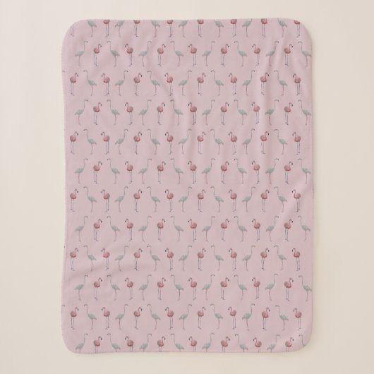Couverture Sherpa Flamingo Frenzy (Rose Poussiéreu (Devant)