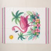 Couverture Sherpa Flamingo rose tropicale/Floride (Devant (Horizontal))