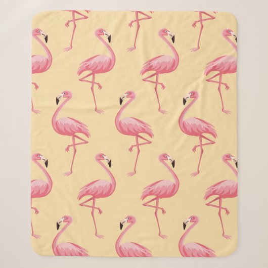 Couverture Sherpa Flamingo seamless pattern background. Pink flaming (Devant)