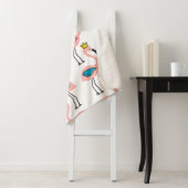Couverture Sherpa Flamingo with crown seamless pattern. (En situation)