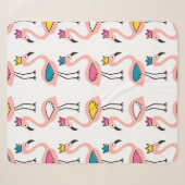 Couverture Sherpa Flamingo with crown seamless pattern. (Devant (Horizontal))