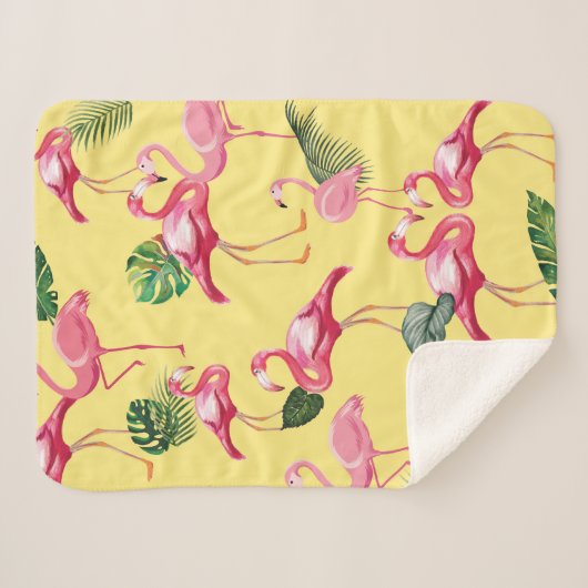 Couverture Sherpa Flamingos Love Pattern 3 (Devant (Horizontal))