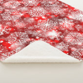 Couverture Sherpa Flammes de neige sur rouge (3/4)