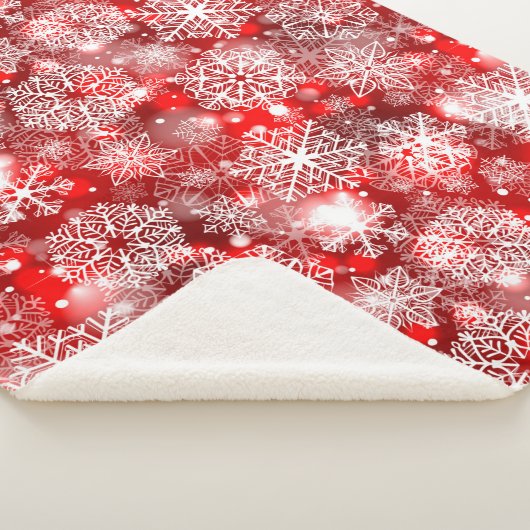 Couverture Sherpa Flammes de neige sur rouge (3/4)
