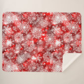 Couverture Sherpa Flammes de neige sur rouge (Devant (Horizontal))