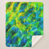 Couverture Sherpa Flammes vertes et bleues Abstraites (Devant)
