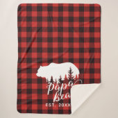 Couverture Sherpa Flanel d'ours rouge et noir russe personnalisé (Devant)