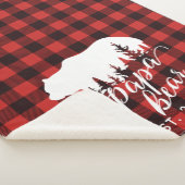 Couverture Sherpa Flanel d'ours rouge et noir russe personnalisé (3/4)