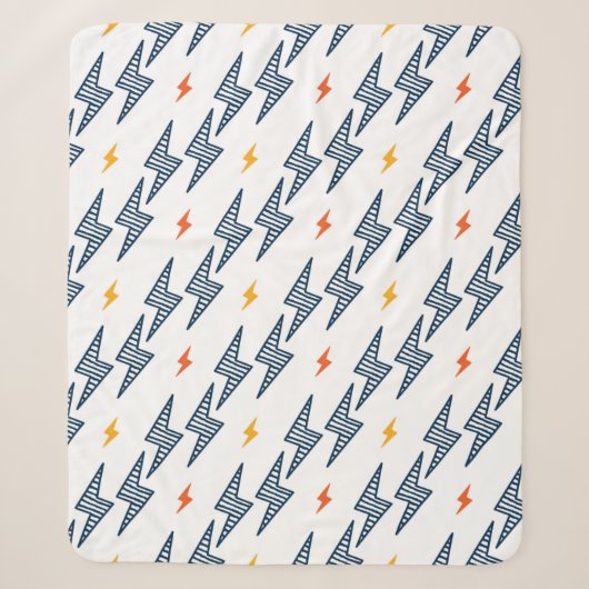 Couverture Sherpa Flash. Éclair Motif sans couture. Arrière-plan (Devant)
