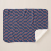 Couverture Sherpa Flèche à deux tons gras Chevron Bleu foncé rose (Devant (Horizontal))