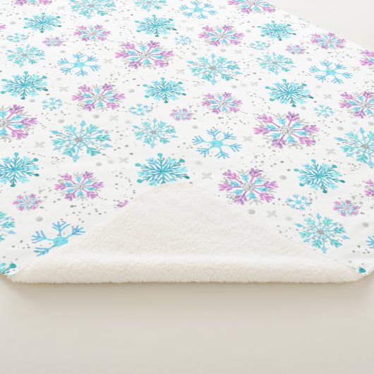 Couverture Sherpa Flèche de neige violette et bleue (3/4)