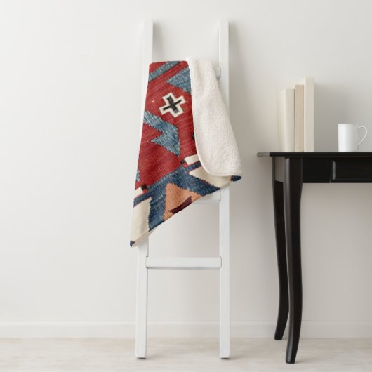 Couverture Sherpa Flèche en Diamant Bleu Konya II Red Cowboy  (En situation)