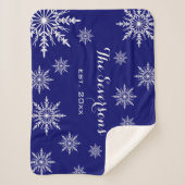 Couverture Sherpa Flèches blanches d'hiver sur le bleu (Devant)