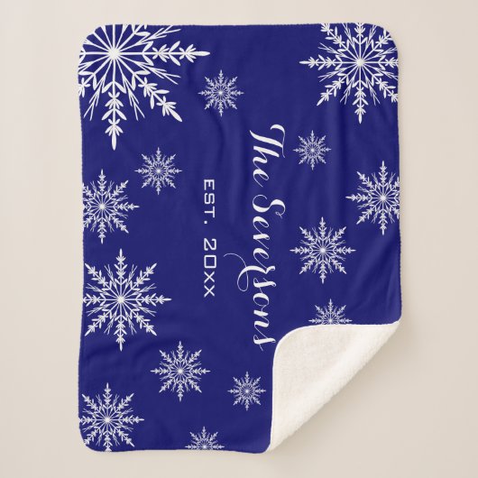 Couverture Sherpa Flèches blanches d'hiver sur le bleu (Devant)