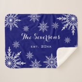 Couverture Sherpa Flèches blanches d'hiver sur le bleu (Devant (Horizontal))